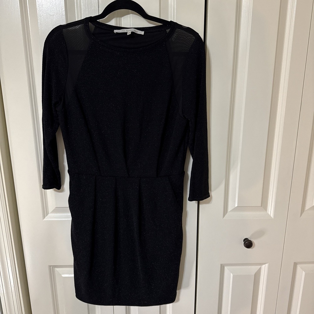 Rachel Rachel Roy Beautiful Black Sparkle & Sheer Dress Large Holiday Party